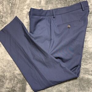 Haggar Dress Pants Men 36x30 Navy Blue Slim Fit HD00660 Stretch